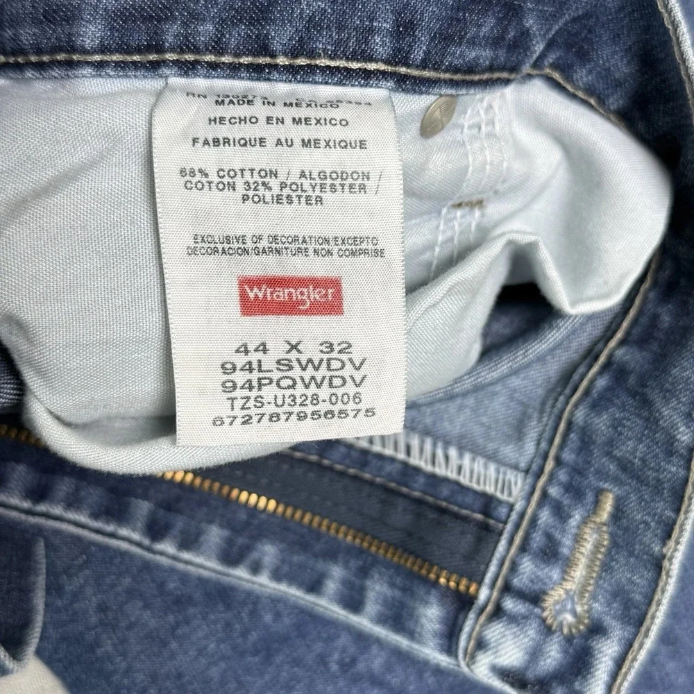 Wrangler Men's Carpenter Jeans 44x32 Blue Utility Work Denim Relaxed Fit